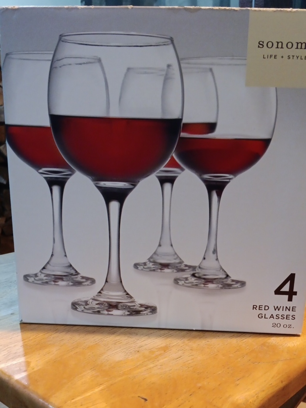 Sonoma Clear Red Wine Glasses Set of 4